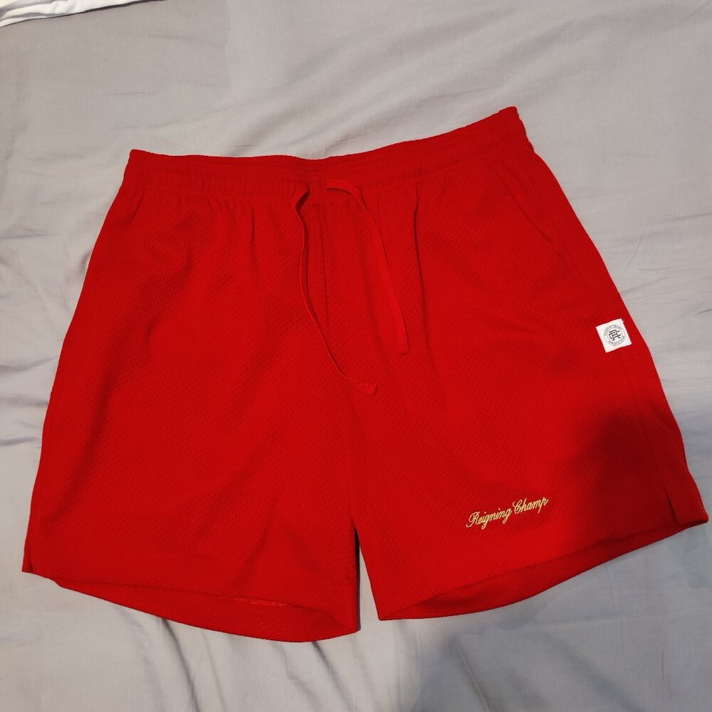 Reigning Champ Men Script Series Mesh Short Carmine